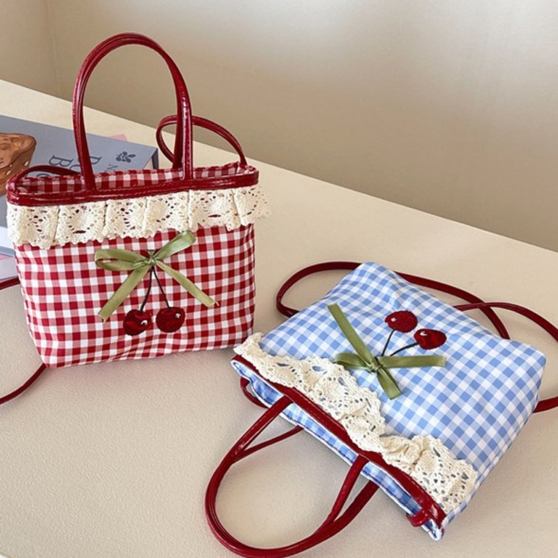 Luxury Bags Women Brands - حقيبة كتف نسائية كورية بنقشة مربعات