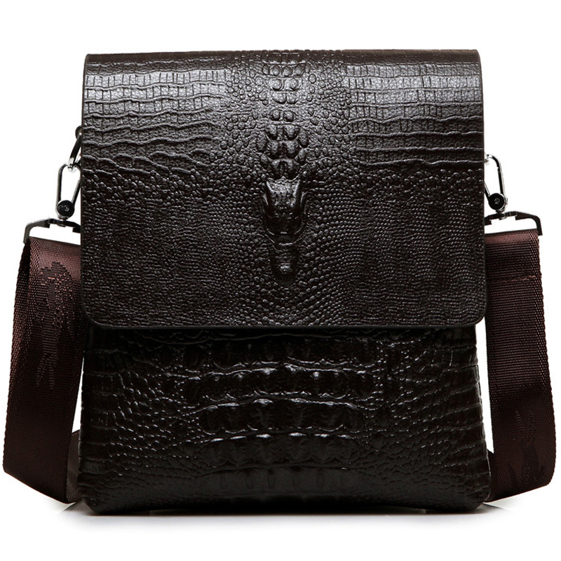 Luxury Bags Office - حقيبة كتف من جلد التمساح للرجال